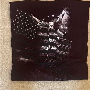 Apt. 9 Dark Burgundy Graphic Tee American Eagle & Flag